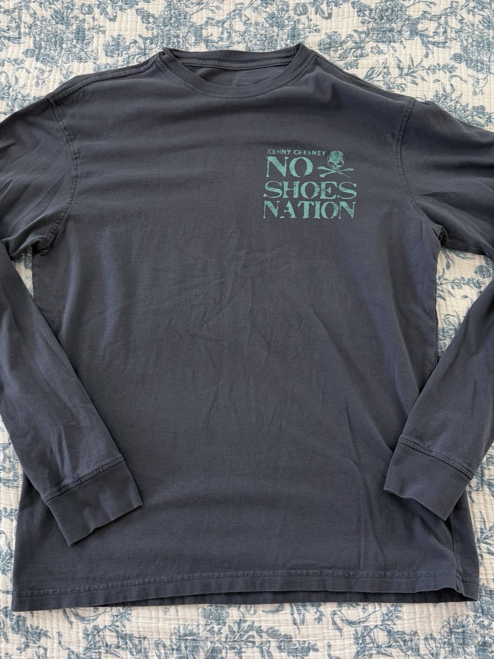 Kenny Chesney No Shoes Nation Men's Long Sleeve Gray Tee